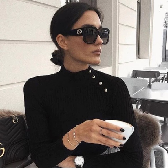 NEW GUCCI GG0141SN 001 NEW COLLECTION WOMEN’S SUNGLASSES GUCCI GG0141S - Picture 6 of 14